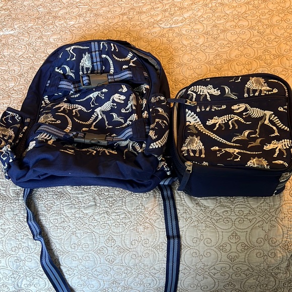 PB Kids Mackenzie Navy Dino Bones Glow-in-the-dark Backpack